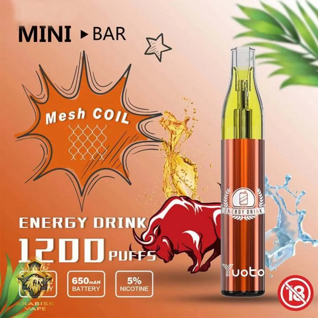 Yuoto Mini Bar - Energy Drink 1200 Puffs 50mg Yuoto
