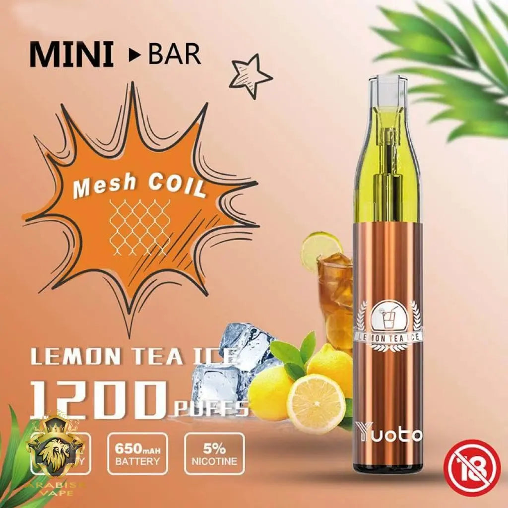 Yuoto Mini Bar - Lemon Tea Ice 1200 Puffs 50mg Yuoto
