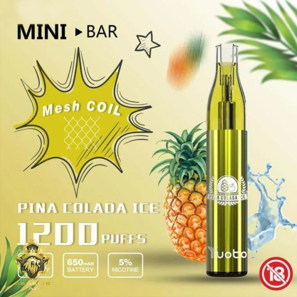 Yuoto Mini Bar - Pina Colada Ice 1200 Puffs 50mg Yuoto